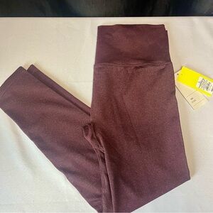 Sparkly Burgundy High-Waisted Athletic Leggings